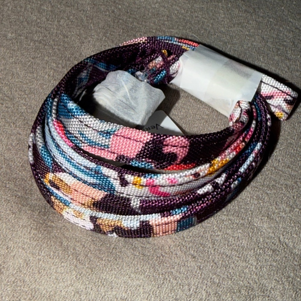 Vera Bradley Lighten Up Lanyard Indiana Blossoms Floral Purple Pink 21894-P31